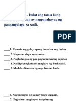 I. Tama o Mali - Isulat Ang Tama Kung Ang Pangungusap Ay Nagpapahayag NG Pangangalaga Sa Sarili