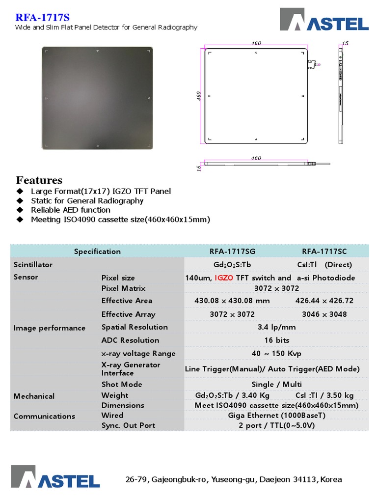 Wide Slim Flat Panel Detector RFA-1717S | PDF