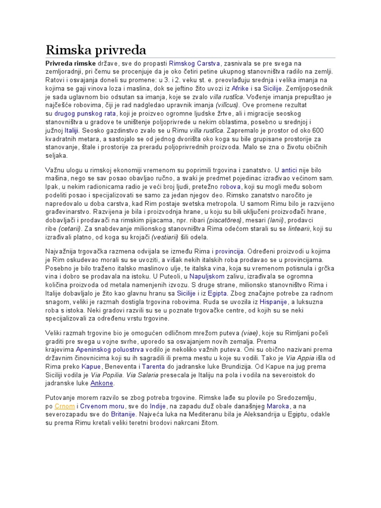 Rimska Privreda | PDF