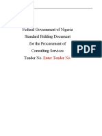 Federal Government of Nigeria Standard Bidding Document For The Procurement of Consulting Services Tender No