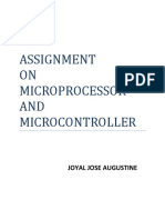 Assignment ON Microprocessor AND Microcontroller: Joyal Jose Augustine