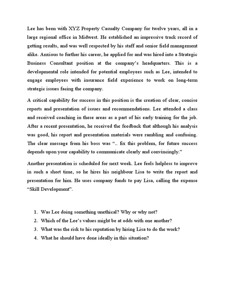 Case Study Ethics PDF