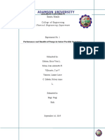 Chemical Engineering Department: Performance and Benefits of Pumps in Series/ Parallel Operations