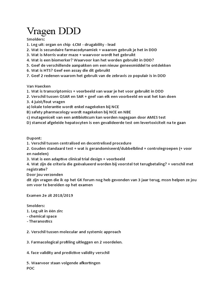 Vragen DDD | PDF