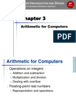 Arithmetic For Computers: Omputer Rganization and Esign