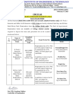 074 - RTU-B. Tech. I Sem. and MBA I & III Sem.-Back Exam Form & Exam Fee Notice