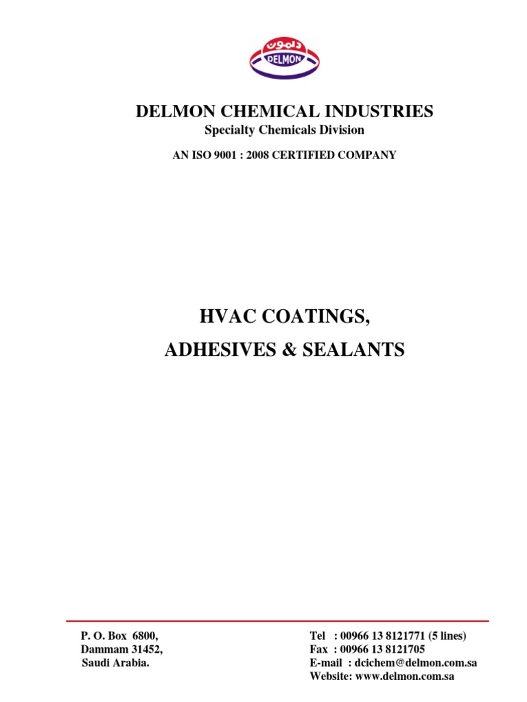 Delmon Chemical Industries Product Overview | PDF | Duct (Flow) | Riyadh