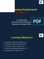 Programming Fundamentals: Lecture # 4