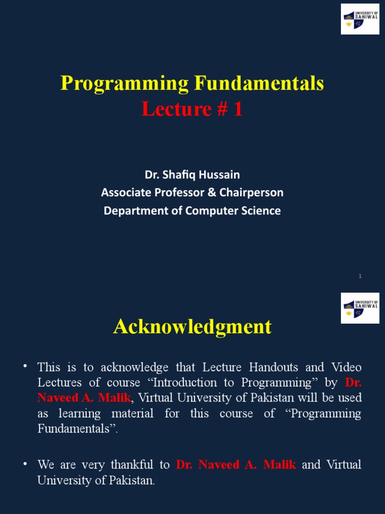 Introduction to Programming Fundamentals | PDF | Computer Data Storage ...