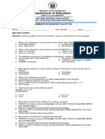 Department of Education: Summative Exam in Tle-Ict 09