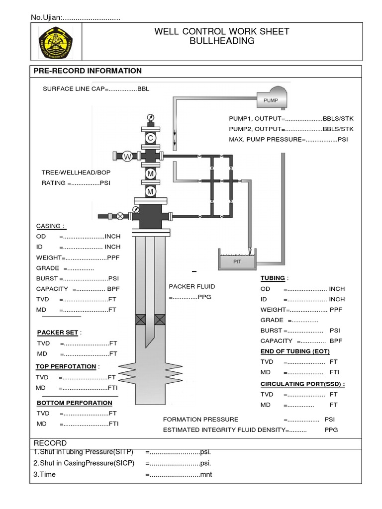 Worksheet Bullhead | PDF | Fuel Production | Petroleum
