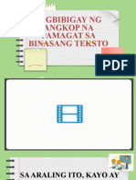 Pagbibigay NG Angkop Na Pamagat Sa Binasang Teksto