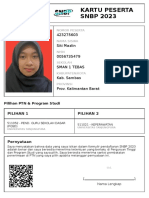 Kartu Peserta SNBP 2023: 423275603 Siti Mazlin 0056735479 Sman 1 Tebas Kab. Sambas Prov. Kalimantan Barat