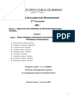 Faculte de Droit Public de Bamako °°°° : Master Droit de La Santé Et de L'environnement: 3 Promotion UE2