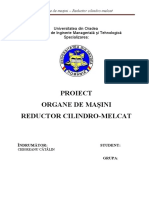 Proiect Organe de Mașini Reductor Cilindro-Melcat