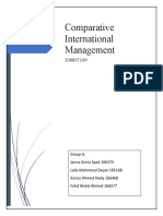Comparative International Management: 20BBST16H