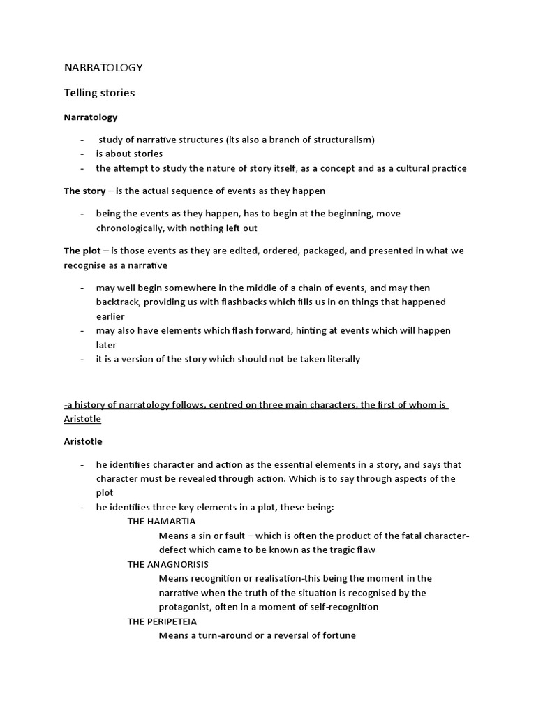 Class Notes Pdf Narration Plot Narrative