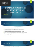 Communication in Multicultural Contexts