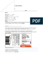 Dosages and Calculations - Class Workshop: Image Transcription Text