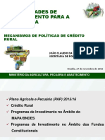 Possibilidades de Financiamento para A Apicultura: Mecanismos de Políticas de Crédito Rural