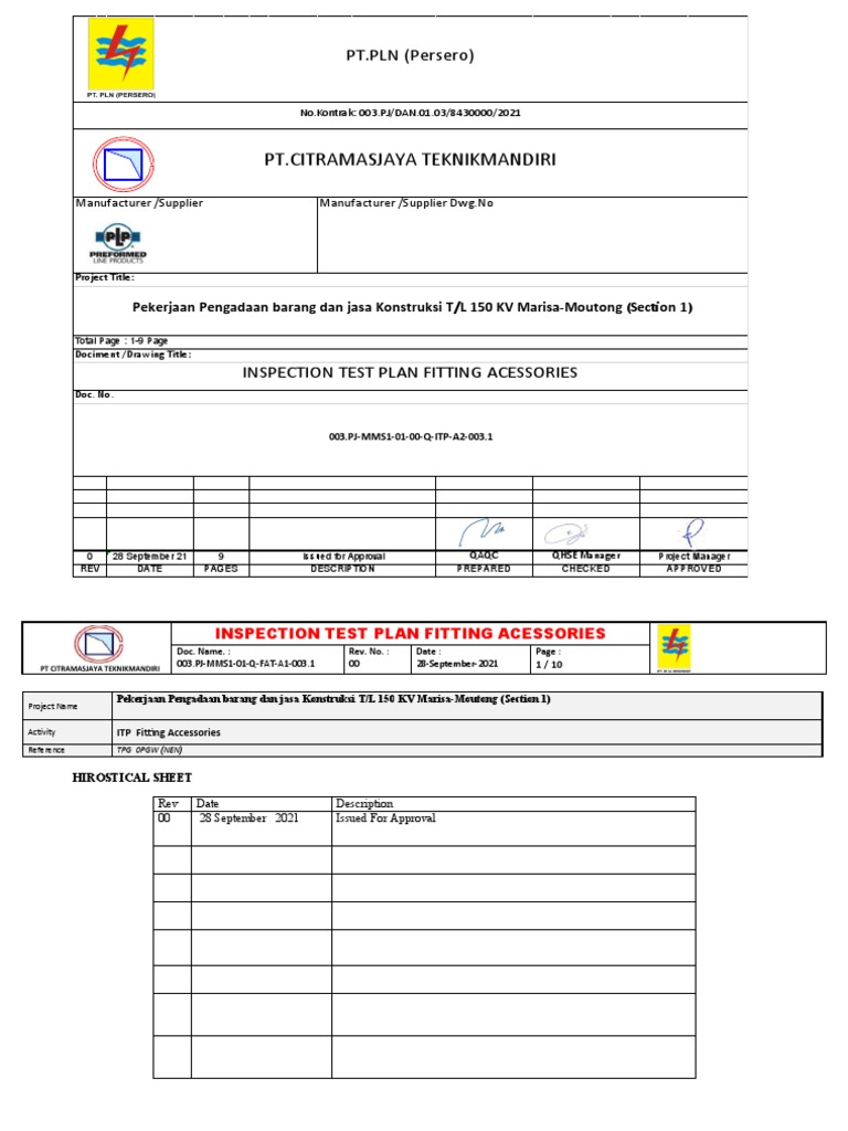 ITP FITTING ACCESSORIES MM1 Rev 00 | PDF