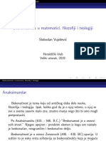 Beskona Cnost U Matematici, Filozofiji I Teologiji: Slobodan Vujo Sevi C