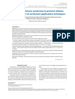 Respiratory Distress Syndrome in Preterm Infants: Possible Impact of Surfactant Application Techniques