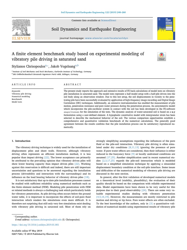 A Finite Element Benchmark Study Based On Experimental | PDF | Deep ...