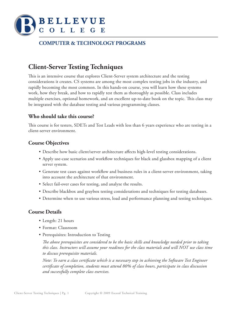 Client Server Testing | PDF | Client–Server Model | Software Testing