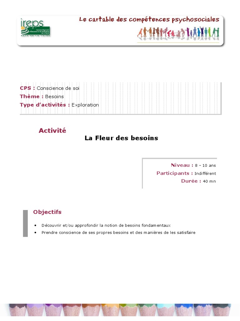 La Fleur des Besoins Fondamentaux | PDF | Cognition
