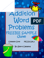 Addition Word Problems: Freebie Sample