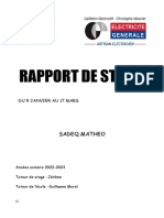 Rapport de Stage: Sadeq Matheo