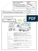 4 Avaliacao de Inglês 4° Ano 2021