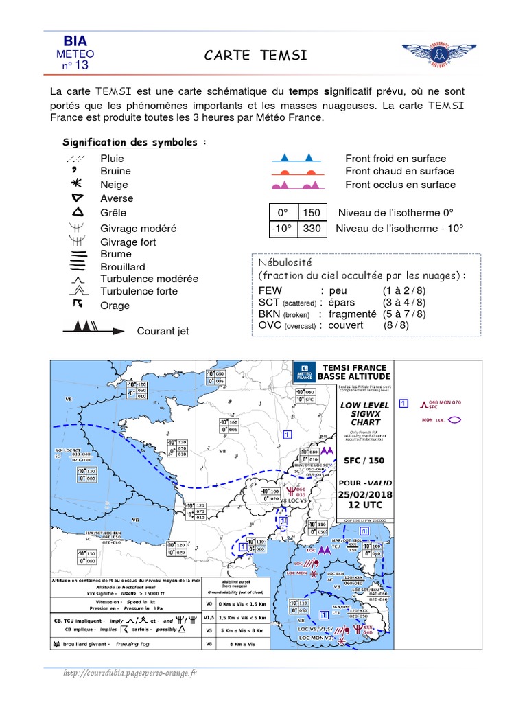 Lecture Carte Temsi _ Symboles relatifs aux phénomènes météorologiques ...