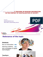 New Methods of Teaching in Russian Universities in The Context of Digitalization of Society