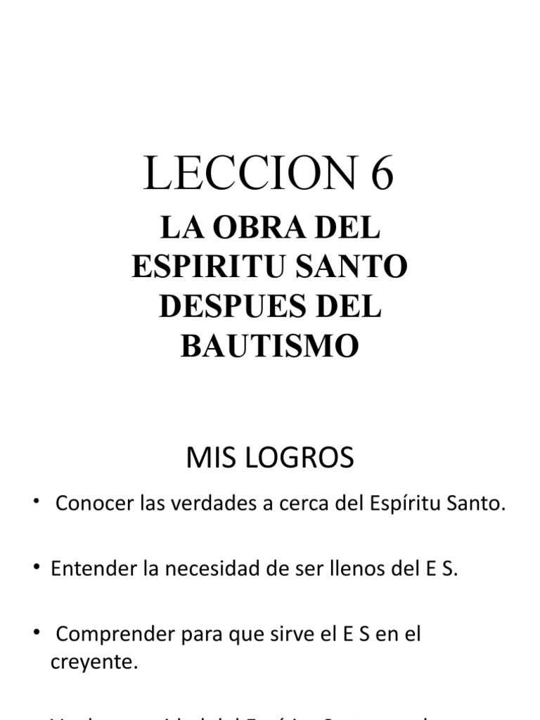 La obra del Espíritu Santo en el creyente | PDF