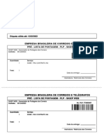 Empresa Brasileira de Correios E Telégrafos: Pré - Lista de Postagem - PLP - Sigep Web