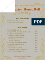 2nd Quarter Honor Roll