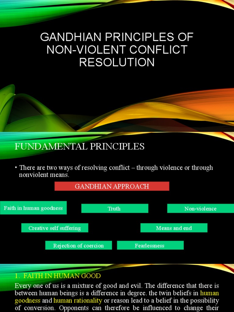 Gandhian Principles of Non-Violent Conflict Resolution | PDF ...