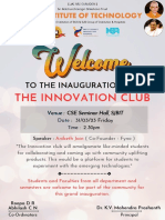The Innovation Club: To The Inauguration of