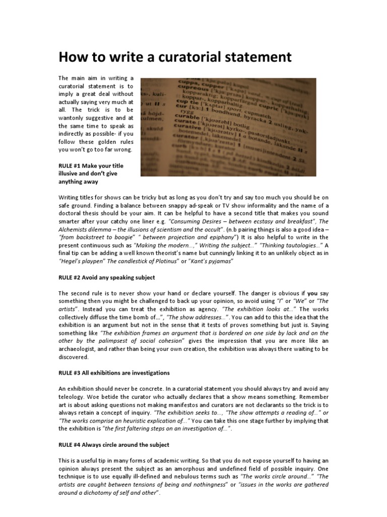 Curatorial themes picture