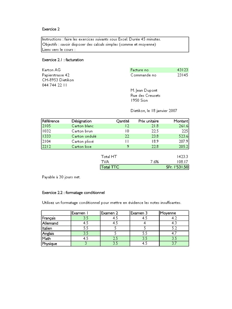 Excel Ex2 | PDF