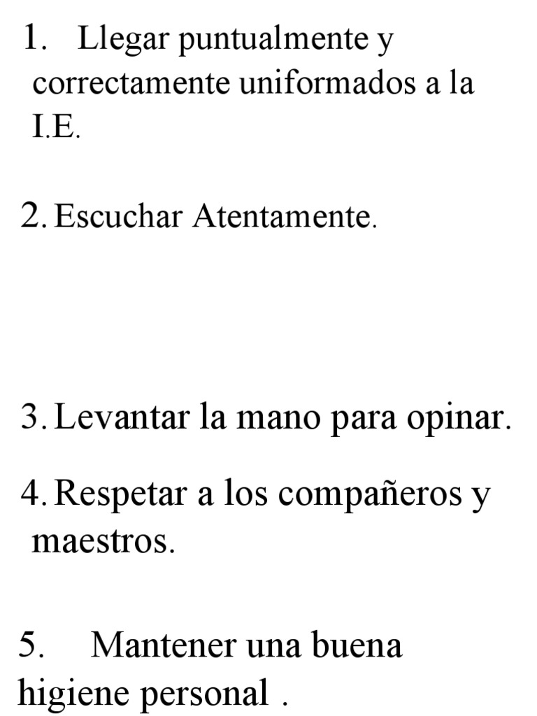 Normas de Convivencia Escolar | PDF | Crecimiento personal y ...