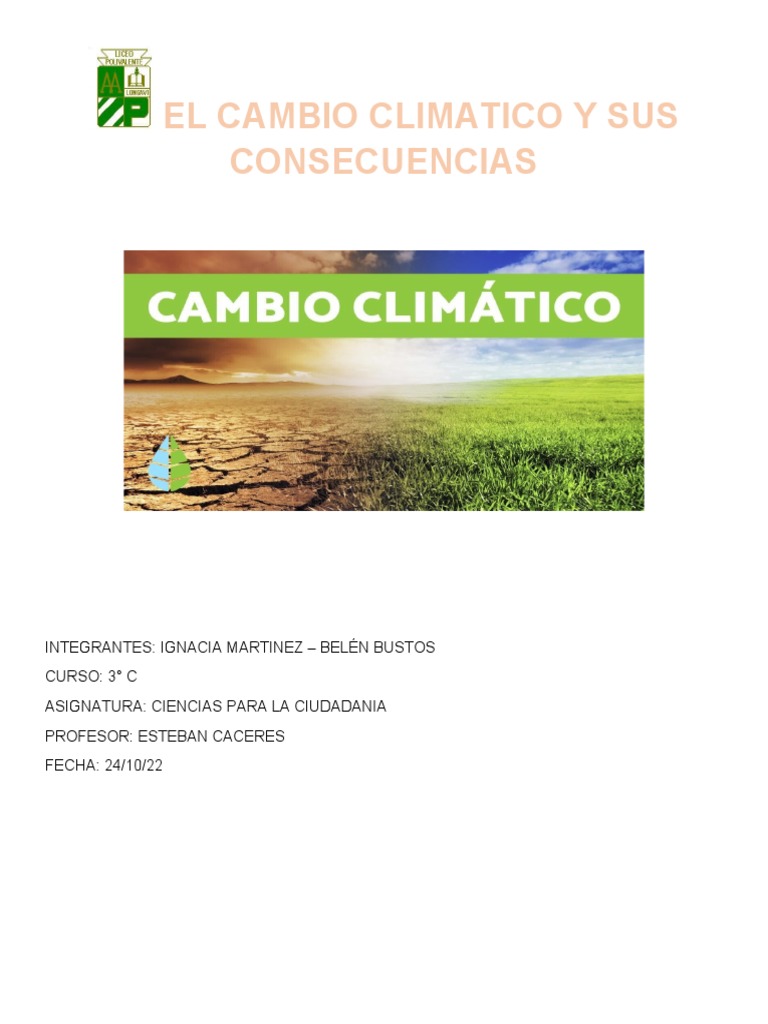 El Cambio Climatico y Sus Consecuencias | PDF | Gases de efecto ...