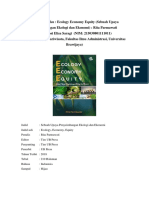 Review Buku Ecology, Economy, Equity: "Sebuah Upaya Penyeimbangan Ekologi Dan Ekonomi" Oleh Yosi Elisa Saragi