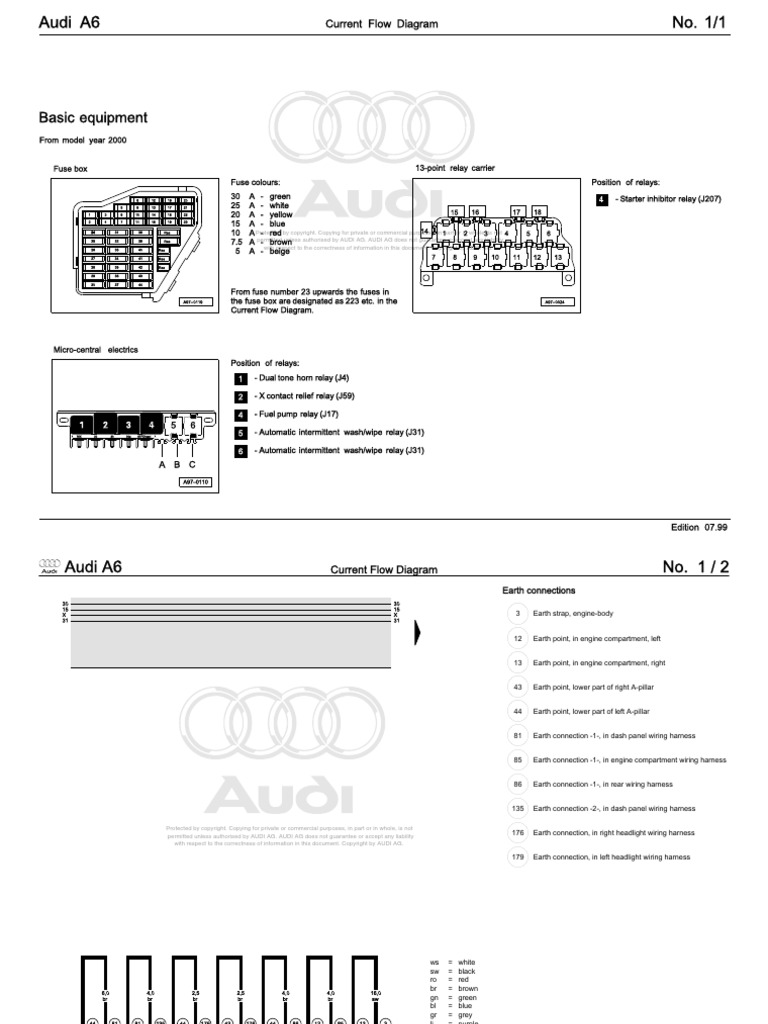 A0056200020Audi A6 Wiring Diagram Basic Equipment From Model Year