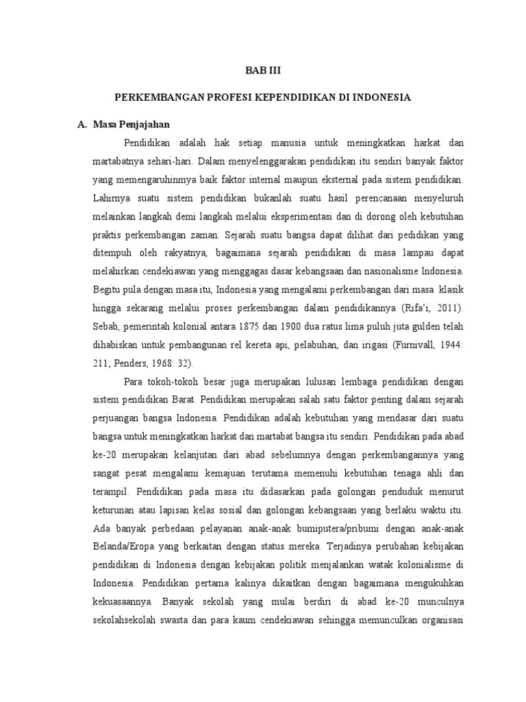 Perkembangan Profesi Pendidikan di Indonesia | PDF