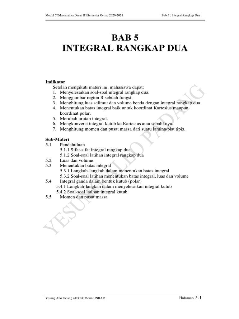Batas dan Luas Integral Rangkap Dua | PDF
