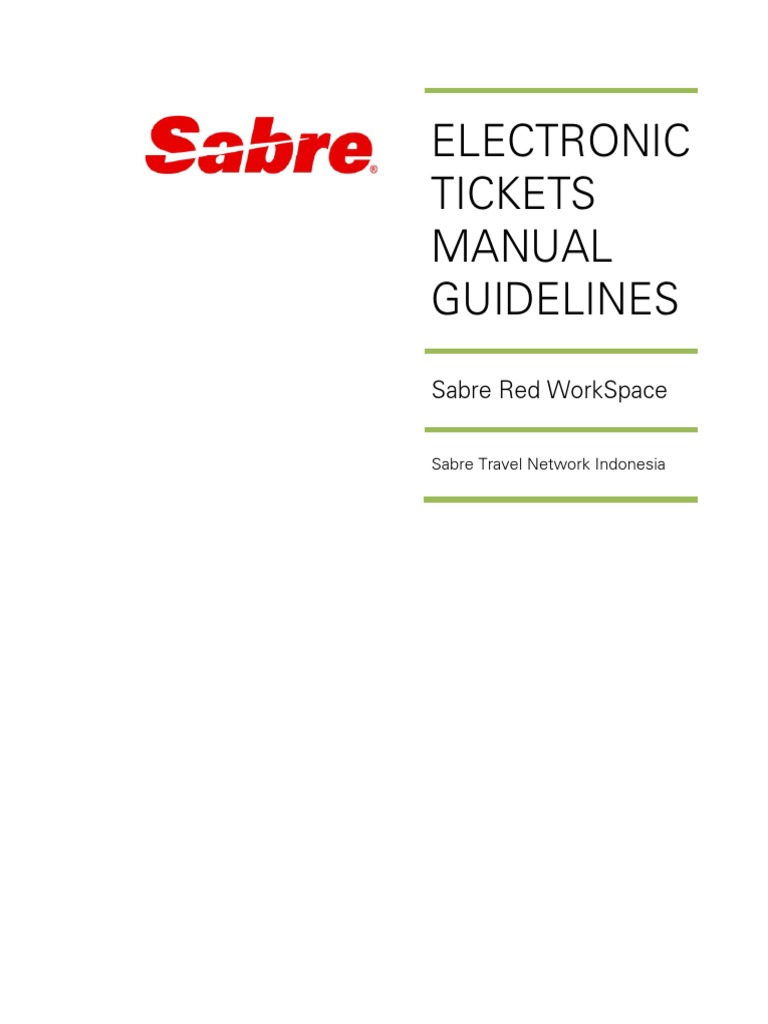 Sabre Electronic Ticketing Guide | PDF | Written Communication | Aviation