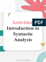 Activities:: Introduction To Syntactic Analysis